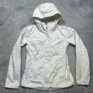 The North Face DryVent Jacket Women's XS Ivory Hooded‎ Rain Windbreaker Pit Zips